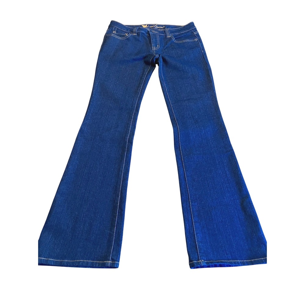 Wet Seal Vintage Y2K Flare Stretch Denim Low Rise Dark Wash Jeans Size 7 NWOT
